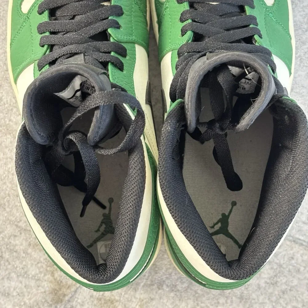 852542-301 - Mens 10 / Womens 11.5 Nike Air Jordan 1 Mid SE Pine Green Sneakers